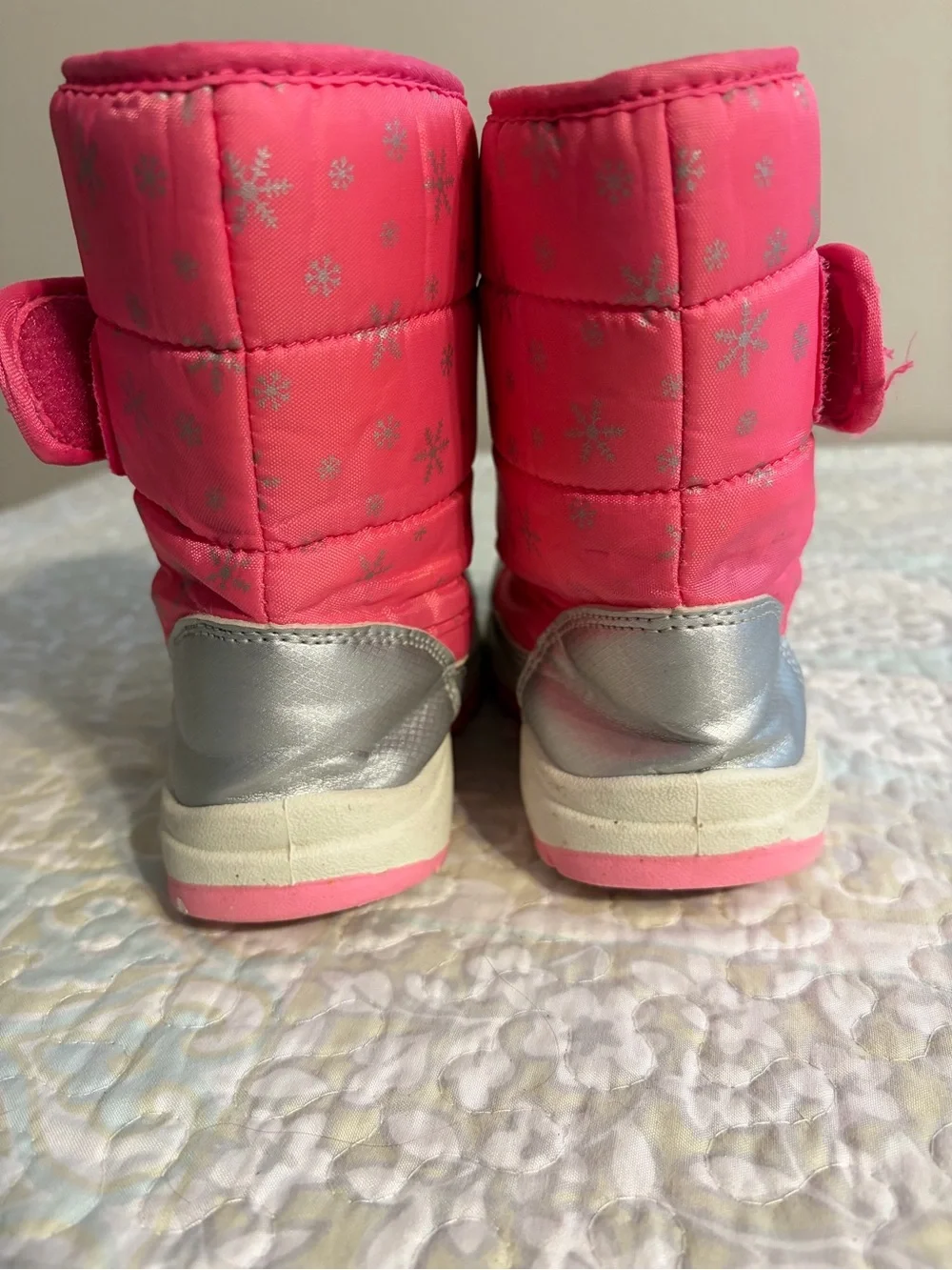Rugged Bear Little Girl Pink Snow Flake Winter Snow Boots
